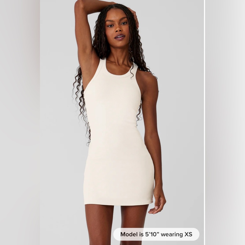 Alo NWT Goddess Ribbed Go-To Dress S